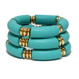 90869, WOODEN MULTI LAYERED STRETCH BRACELET