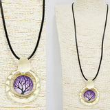 90907, TREE OF LIFE BUBBLE ACRYLIC LONG PENDANT NECKLACE