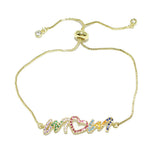 90964, "MOM" PAVE CUBIC ZIRCONIA ADJUSTABLE BRACELET, MOTHER'S DAY
