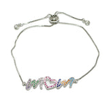 90964, "MOM" PAVE CUBIC ZIRCONIA ADJUSTABLE BRACELET, MOTHER'S DAY