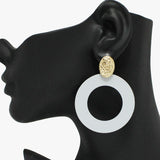 90981, MATTE FINISH ROUND ACCENT POST EARRING