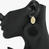90981, MATTE FINISH ROUND ACCENT POST EARRING