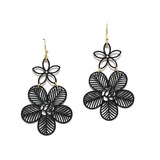 90983, MATTE FINISH FLOWER DANGLE EARRING