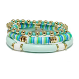 91012, ACRYLIC TUBE MULTI LAYERED BEADED STRETCH BRACELET