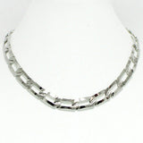 91018, GEOMETRIC CUT METAL CHAIN NECKLACE