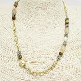 91019, HANDMADE MIXED BEAD WITH CHAIN NECKLACE