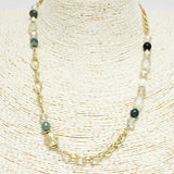 91019, HANDMADE MIXED BEAD WITH CHAIN NECKLACE