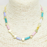 91023, ROUND ACCENT ACRYLIC NECKLACE