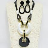 91073, ACRYLIC GEOMETRIC DROP NECKLACE