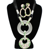 91073, ACRYLIC GEOMETRIC DROP NECKLACE