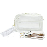 91083, CLEAR TRANSPARENT CROSSBODY BAG/SHOULDER BAG WITH TASSEL