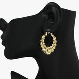 91122, METAL SCALLOPED PIN CATCH EARRING