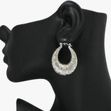 91123, METAL TEXTURED PIN CATCH EARRING