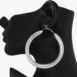 91126, ROUND METAL HOOP PIN CATCH EARRING