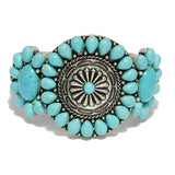 91141, WESTERN ROUND CONCHO STRETCH BRACELET