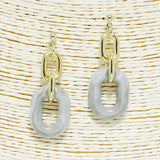 91162, GEOMETRIC CELLULOID ACETATE ACCENT DANGLE EARRING
