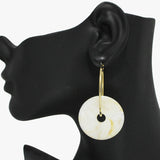 91193, ROUND CELLULOID ACETATE ACCENT HOOP EARRING
