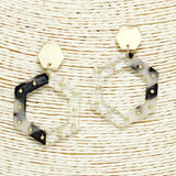 91199, GEOMETRIC CELLULOID ACETATE EARRING