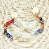 91199, GEOMETRIC CELLULOID ACETATE EARRING