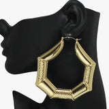 91270, OVERSIZED GEOMETRIC HOOP PIN CATCH EARRING