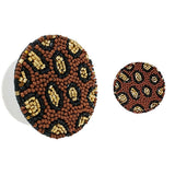 91280, LEOPARD BEADED SELF ADHESIVE PHONE GRIP