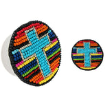 91280, CROSS SERAPE BEADED SELF ADHESIVE PHONE GRIP, RELIGIOUS