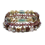 91352, SEMI PRECIOUS STONE MULTI LAYERED BEAD STRETCH BRACELET