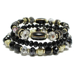 91352, SEMI PRECIOUS STONE MULTI LAYERED BEAD STRETCH BRACELET