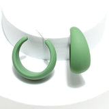 91380, RUBBER COATED FASHION HOOP EARRING, MATTE FINISH