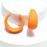 91380, RUBBER COATED FASHION HOOP EARRING, MATTE FINISH