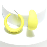91380, RUBBER COATED FASHION HOOP EARRING, MATTE FINISH