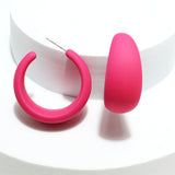 91380, RUBBER COATED FASHION HOOP EARRING, MATTE FINISH