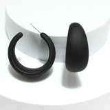 91380, RUBBER COATED FASHION HOOP EARRING, MATTE FINISH