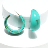 91380, MARBLE STONE LOOK FASHION HOOP EARRING