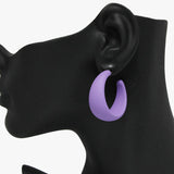 91380, RUBBER COATED FASHION HOOP EARRING, MATTE FINISH