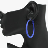 91381, RUBBER COATED ROUND HOOP EARRING, MATTE FINISH