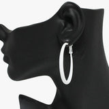 91381, RUBBER COATED ROUND HOOP EARRING, MATTE FINISH