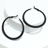 91381, RUBBER COATED ROUND HOOP EARRING, MATTE FINISH