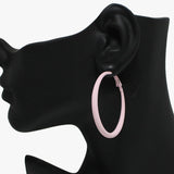91381, RUBBER COATED ROUND HOOP EARRING, MATTE FINISH