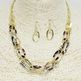 91399, TORTOISE CELLULOID ACETATE ACCENT NECKLACE