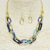 91399, TORTOISE CELLULOID ACETATE ACCENT NECKLACE