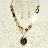 91400, HANDMADE SEMI PRECIOUS STONE CHARM NECKLACE
