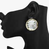 91412, CHUNKY ROUND RHINESTONE STUD EARRING