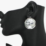 91412, CHUNKY ROUND RHINESTONE STUD EARRING