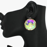 91412, CHUNKY ROUND RHINESTONE STUD EARRING