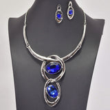 91418, OVAL RHINESTONE ACCENT DROP NECKLACE