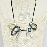 91420, GEOMETRIC WITH RHINESTONE NECKLACE