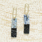 91439, RECTANGLE CELLULOID ACETATE DROP DANGLE EARRING
