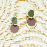 91442, EPOXY GEOMETRIC POST EARRING