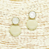 91443, EPOXY GEOMETRIC ROUND POST EARRING
